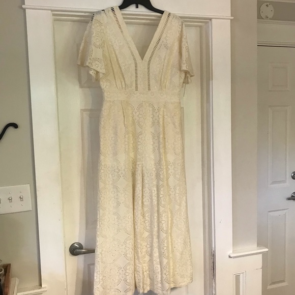cream lace jumpsuit